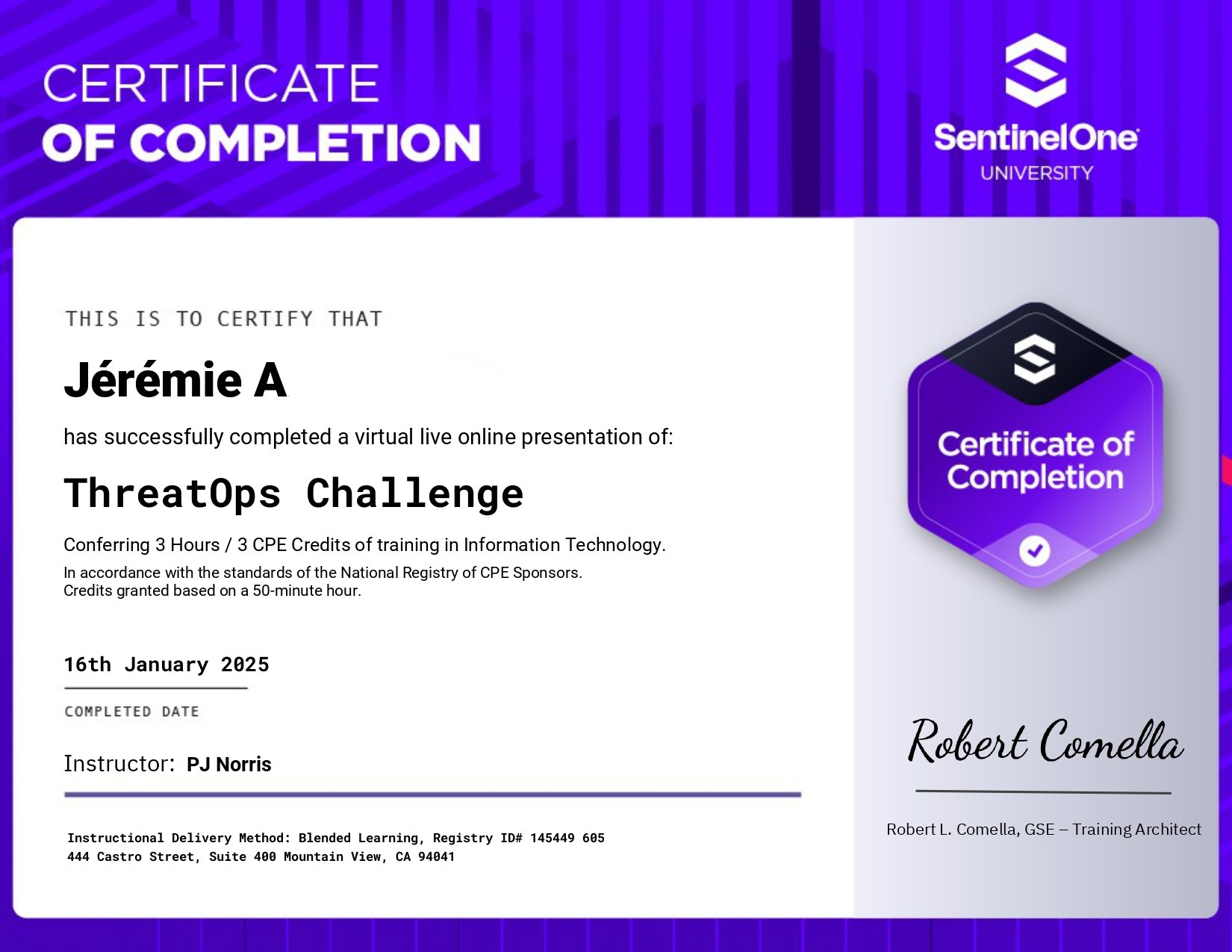 SentinelOne Certificate